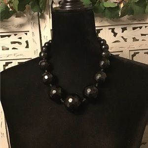 BOLD & BEAUTIFUL NECKLACE WITH BLACK EXTRA LARGE BEADS